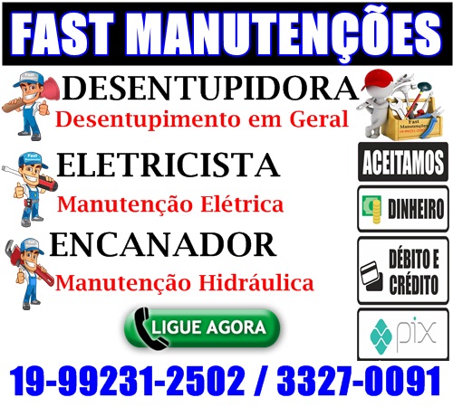 Desentupidora no Parque Prado em Campinas 19-99231-2502 Fast Manutenções.